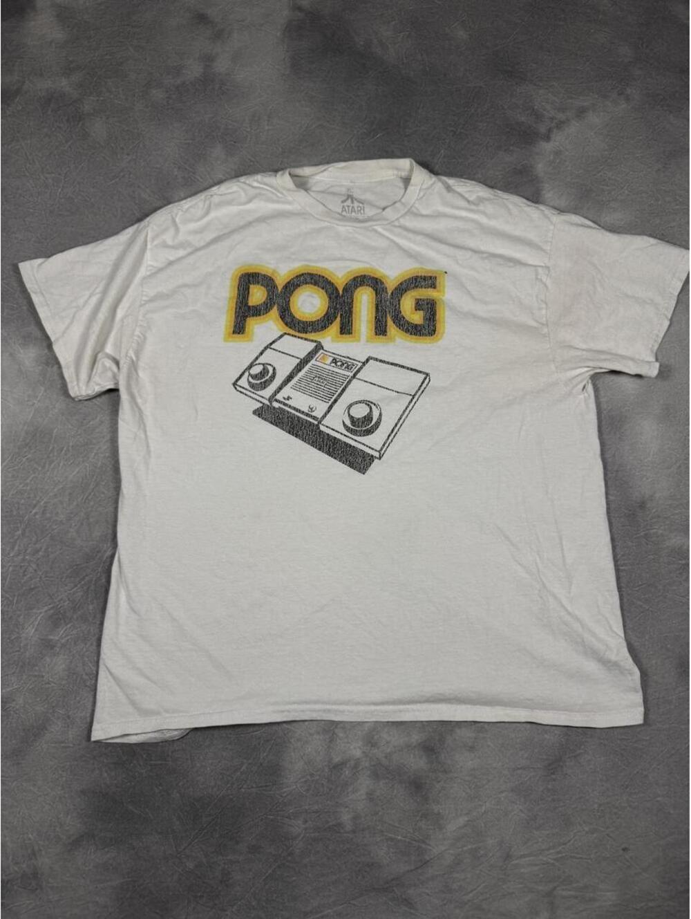 Atari Pong Console Graphic T-Shirt White XL Retro Video Game Tee